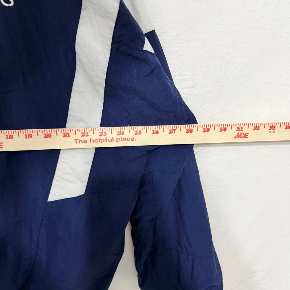 Vintage Asics Windbreaker Jacket‎ Mens L Navy Blue White Colorblock Zip